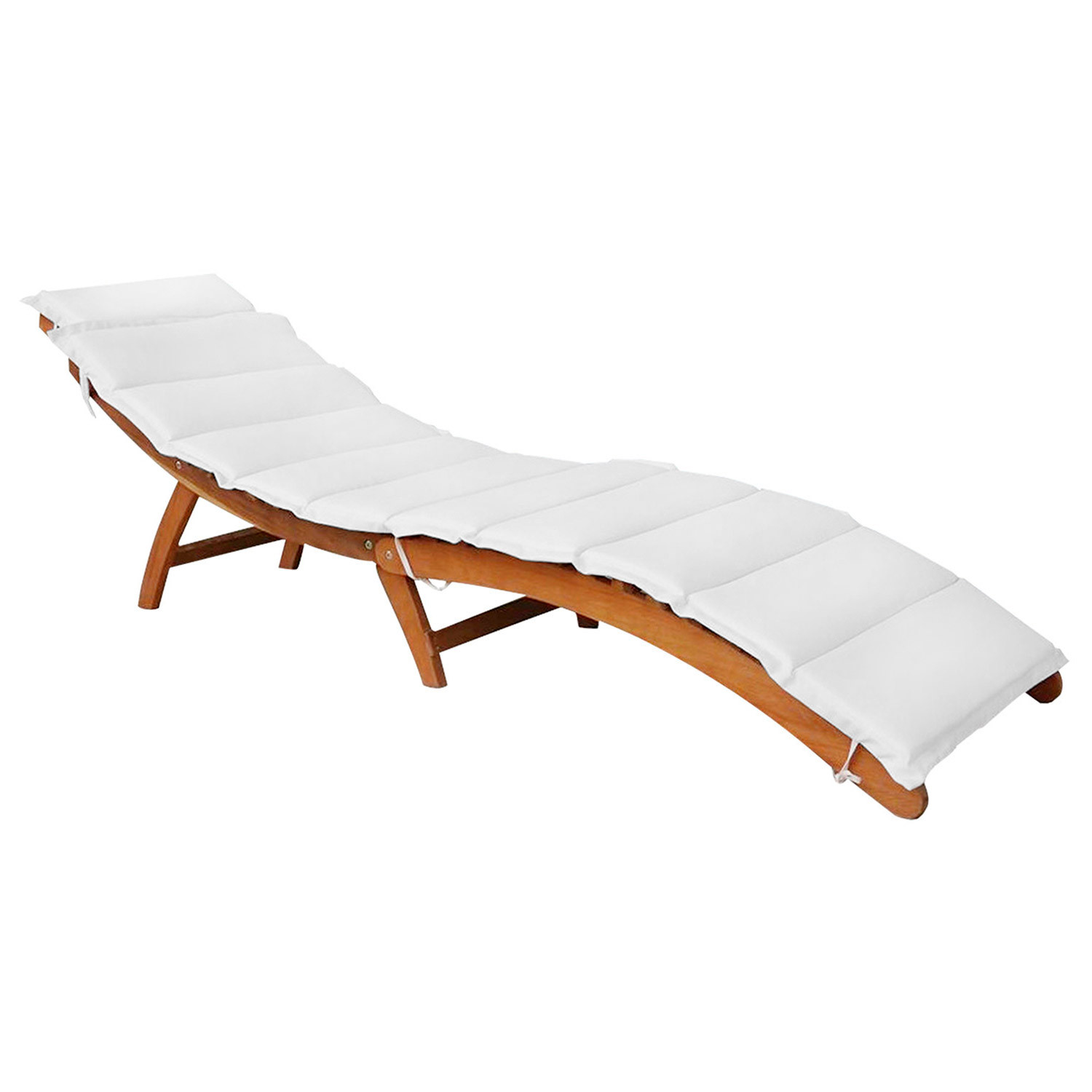 Tumbona Plegable de Madera de Acacia con Cojín Wasaga 7house Hamacas y Tumbonas 1